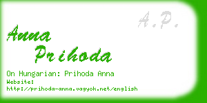 anna prihoda business card